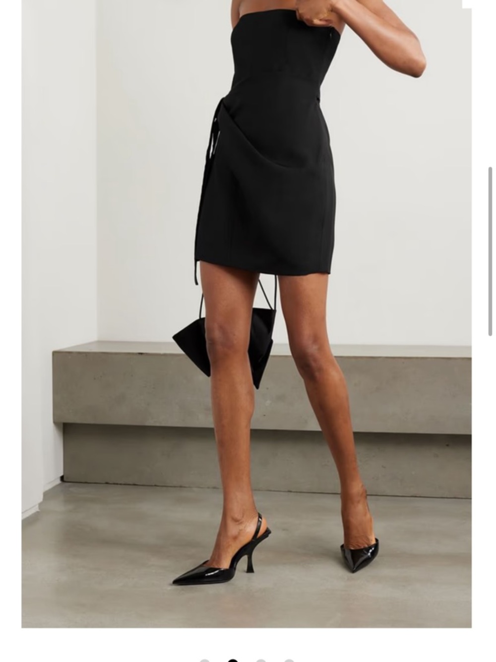 Gauge81 Black Strapless Mini Skirt with Side Tie